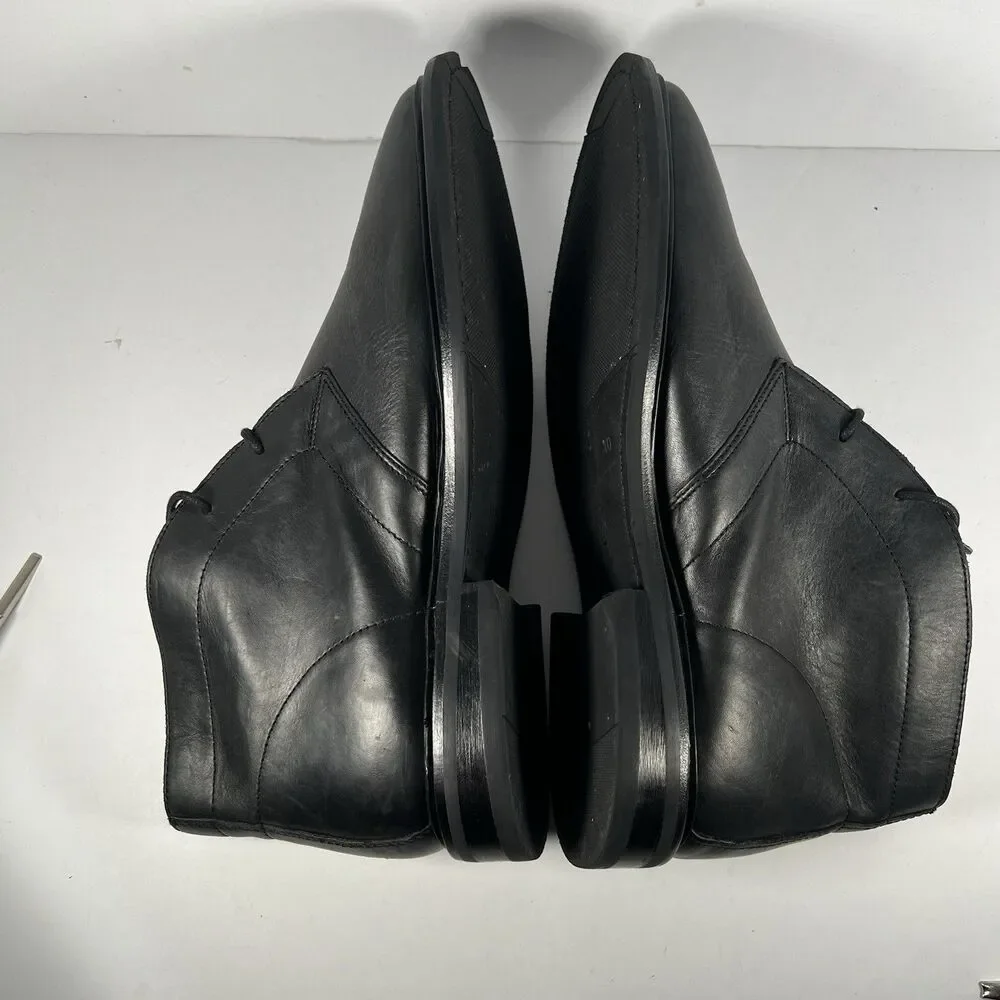 Frye Paul Chukka Boots Black Leather Lace Up Ankle Shoes Men's Size 10 M